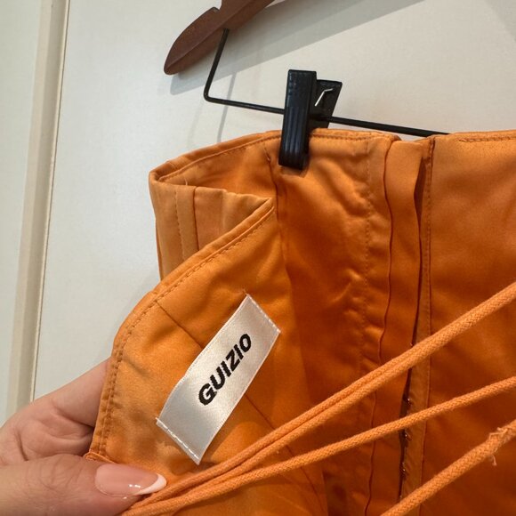 Danielle Guizio Satin Lace-Up Corset Top – Orange (Size S) - Picture 12 of 13